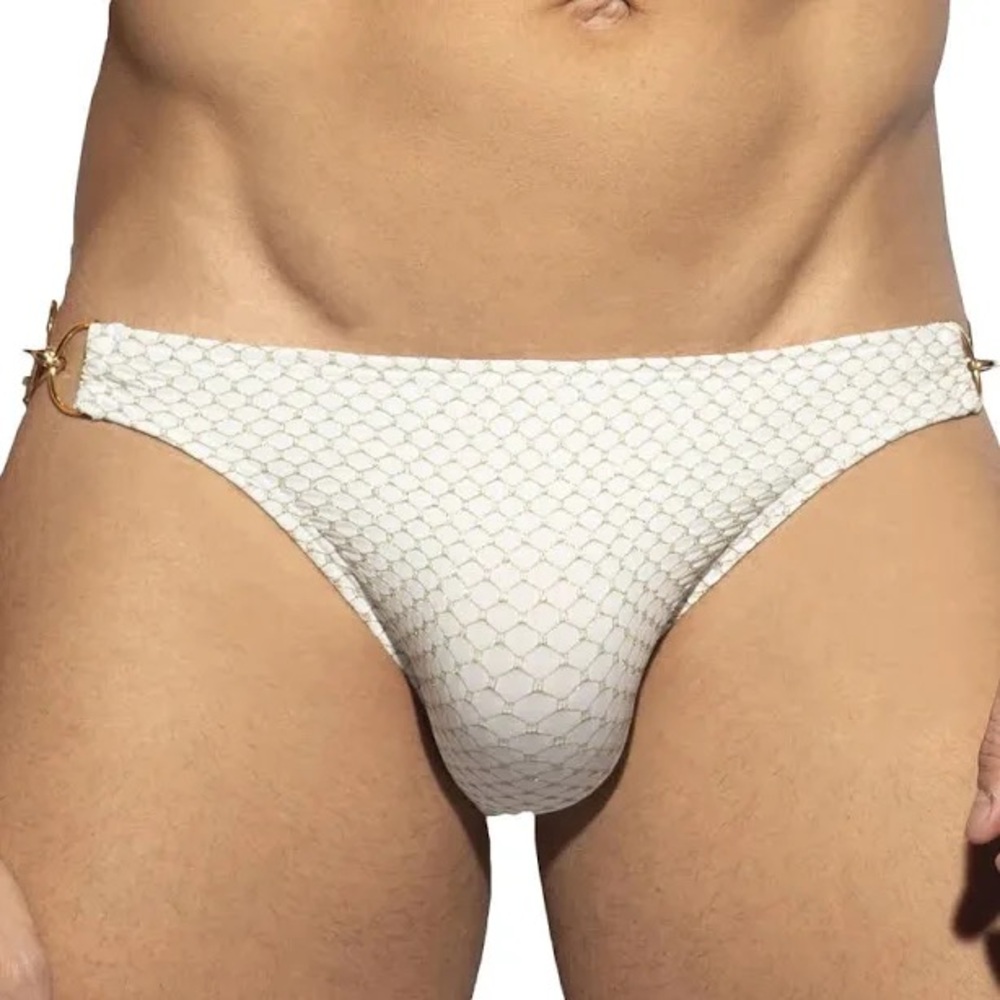 ES Collection Gold White swim brief